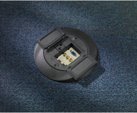 SystemOne Universal Cover Carpet Flange Assembly, 4 Inch, Black Powder Coat Finish
