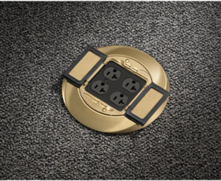 SystemOne Universal Cover Carpet Flange Assembly, 4 Inch, Brass Finish