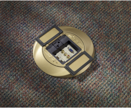 SystemOne Universal Cover Carpet Flange Assembly, 4 Inch, Brass Finish