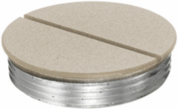 Flush Threaded Plug, 1-1/2 Inch, Aluminum Finish, Round Shape