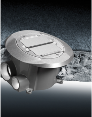 Round PVC Floor Box, 5.58 x 7.08 x 6 Inch, In-Floor Concrete Delivery System