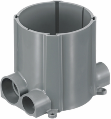 Round PVC Floor Box, 5.58 x 7.08 x 6 Inch, In-Floor Concrete Delivery System