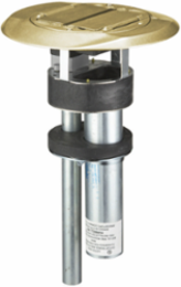 Fire Rated Poke-Through, 3-Unit, 20A 125V, 4 Inch Opening, Brass Finish