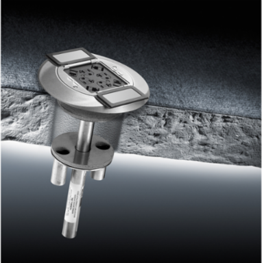 Fire-Rated Poke-Through, 4 Outlet, 125V, Aluminum Finish, 4 Inch