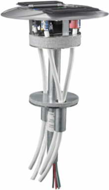 Fire-Rated Poke-Through, 4 Inch, (4) 20A, 125V Receptacles, Black Finish