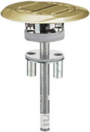 Fire-Rated Poke-Through with 4 Receptacles, 4 Inch, Brass Finish