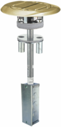 Fire-Rated Poke-Through Unit with (4) 20A Receptacles, 4 Inch, Brass Finish