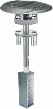 Fire-Rated Poke-Through with (4) 20A Receptacles, 4 Inch, Gray Finish