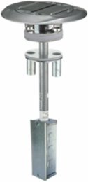 Fire-Rated Poke-Through with (4) 20A Receptacles, 4 Inch, Gray Finish