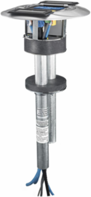 Fire-Rated Poke-Through 4 Inch Junction Box with Aluminum Finish, Dual StyleLine Openings