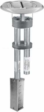 Fire-Rated Poke-Through 4 Inch Junction Box with Aluminum Finish, Dual StyleLine Openings