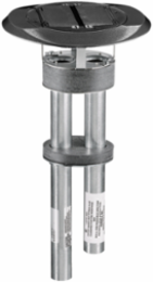 Fire-Rated Poke-Through with Dual Openings, 4 Inch Core Hole, Black Finish