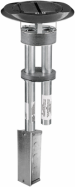Fire-Rated Poke-Through, 4 Inch Core Hole, Black Finish, Dual Outlets