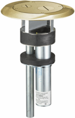 Fire-Rated Poke-Through with Brass Cover, 4 Hour Rating, 1-1/2 Inch Hub