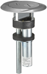 Fire-Rated Poke-Through, 4 Inch Core Hole, Gray Cover, Multi-Service Feed