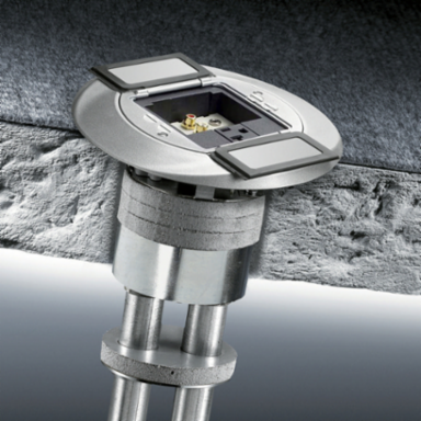 Fire-Rated Poke-Through 4 Inch Fitting with (1) 1 Inch EMT for Power & Low Voltage