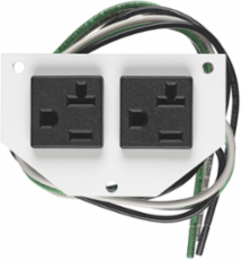 Recessed 10 Inch Sub Plate with (2) 20A Pre-Wired Receptacles, 24 Inch Leads