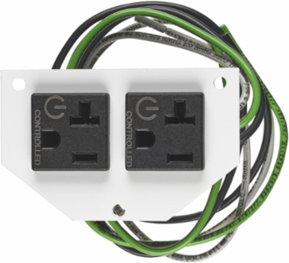 10 Inch Recessed Controlled Duplex Sub Plate with (2) 20A Outlets