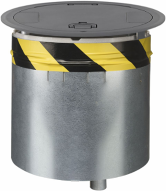 10 Inch Recessed Fire-Rated Poke-Through Kit, Gray Powder Coat Finish