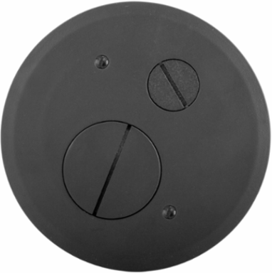 4 Inch Round Recessed Furniture Feed Cover, Black Powder Coat Finish