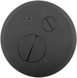 4 Inch Round Recessed Furniture Feed Cover, Black Powder Coat Finish