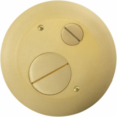 4 Inch Round Furniture Feed Cover with Brushed Brass Finish
