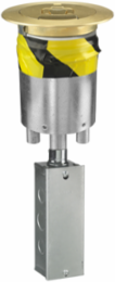 4 Inch Fire-Rated Poke-Through Junction Box with Brushed Brass Cover