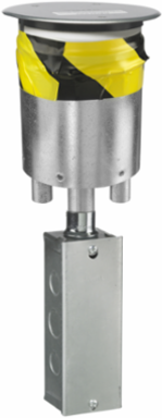 4 Inch Fire-Rated Poke-Through Fitting with (1) Quad Receptacle