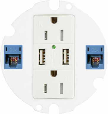 4 Inch Sub Plate with (1) StyleLine® Decorator Opening, (2) Keystone Jack Openings