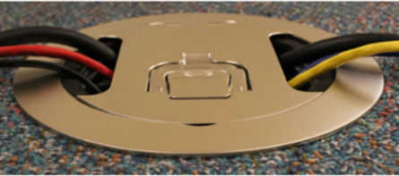 6 Inch Recessed Fire Rated Poke Through Cover, Brushed Brass Finish