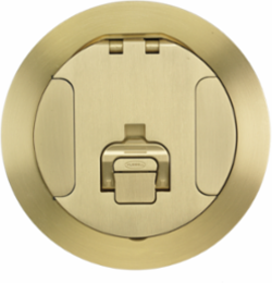 6 Inch Recessed Fire Rated Poke Through Cover, Brushed Brass Finish