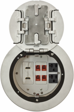 6 Inch Fire-Rated Recessed Poke-Through Kit with Aluminum Cover