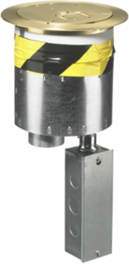 Standard 6" Fire-Rated Poke-Through Kit with Brass Plated Cover