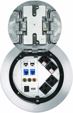6 Inch Fire-Rated Poke-Through Kit with Nickel Plated Cover