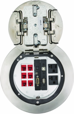 6 Inch Fire-Rated Poke-Through Kit with Nickel Plated Cover