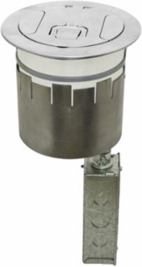 6 Inch Fire-Rated Poke-Through Kit with (2) 20A Receptacles, Aluminum Cover