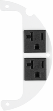 6 Inch Recessed Sub Plate, 40% Right Side, (2) 20A Receptacles