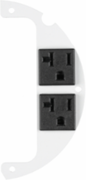 6 Inch Recessed Sub Plate, 40% Right Side, (2) 20A Receptacles