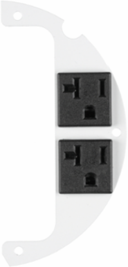 6 Inch Fire-Rated Sub Plate with (2) 20A Pre-Wired Receptacles, 25' Leads