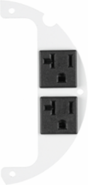 6 Inch Fire-Rated Sub Plate with (2) 20A Pre-Wired Receptacles, 25' Leads