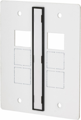 8 Inch Recessed Sub Plate, 2-Gang, 2 Jack Openings, Steel