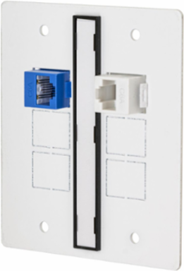 8 Inch Recessed Sub Plate, 2-Gang, 2 Jack Openings, Steel