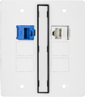 8 Inch Recessed Sub Plate, 2-Gang, 2 Jack Openings, Steel