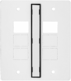 8 Inch Recessed Sub Plate, 2-Gang, 2 Jack Openings, Steel