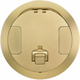 8 Inch Recessed Fire Rated Poke Through Cover, Brushed Brass Finish