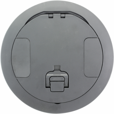 8 Inch Recessed Fire Rated Poke-Through Cover, Gray Powder Coat Finish