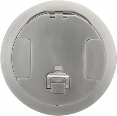 8 Inch Recessed Fire Rated Poke Through Cover, Nickel Plated Finish
