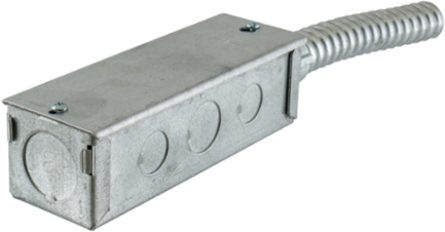 In-Floor Delivery Systems, Fire Rated Poke Throughs, SystemOne, 8" Series, Base with Junction Box and Flex Wire