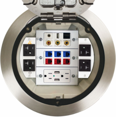 Recessed 8" Series, Sub Plate, Perimeter, (2) 20A Pre-Wired Tamper Resistant Receptacles, 1 Circuit, 18" Leads