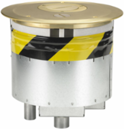 8 Inch Fire-Rated Recessed Poke-Through with Brushed Brass Cover